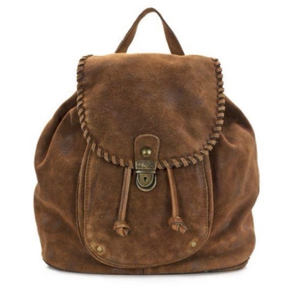 Patricia Nash Casape Burnished Suede Cognac Backpack